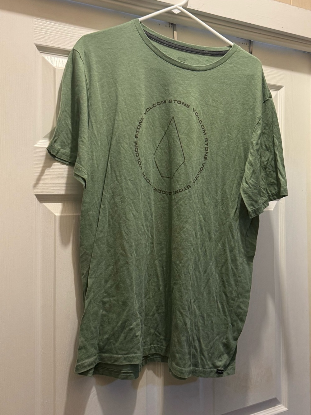 Volcom Men’s Sage Green Stone Logo Short Sleeve Tee
